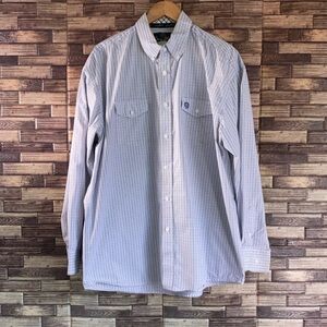 Mens EUC Vtg George Strait Wrangler XXL Western Button Down White Blue Purple